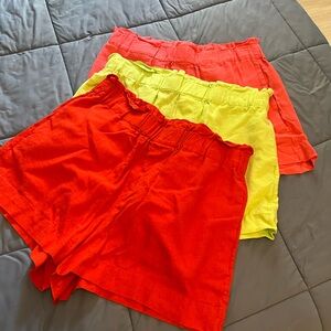 Vibrant Red and Yellow Shorts Set